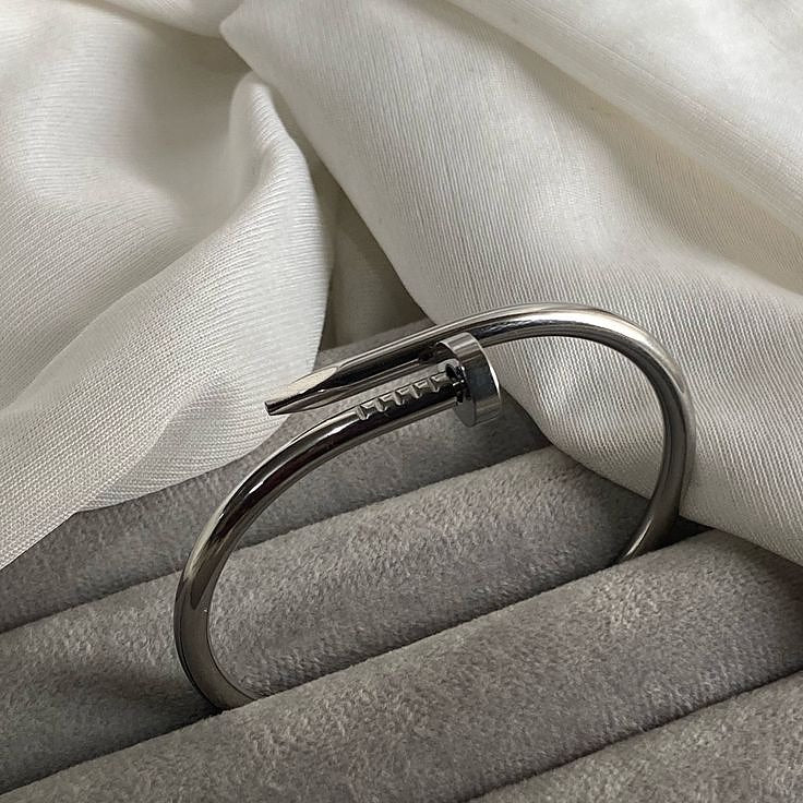 Sleek Silver Cuff Bangle