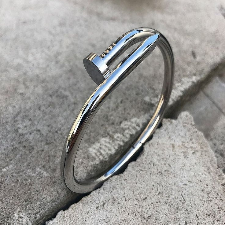 Sleek Silver Cuff Bangle