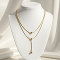 The Luxe Lariat - Double Layer Sphere Necklace