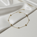 The Love Link Bracelet - Heart Chain with White Crystals