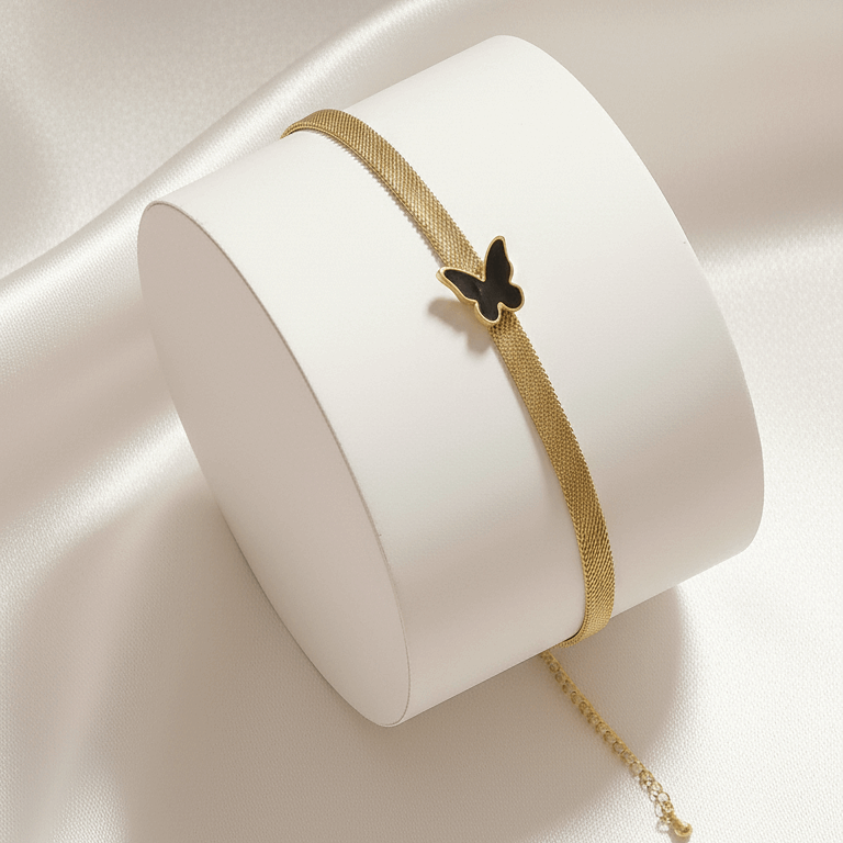 The Golden Flutter - Mesh Butterfly Bracelet