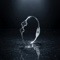 The Silver Clover Bangle - Double Black Enamel