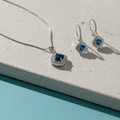 Royal Blue Halo Jewelry Set