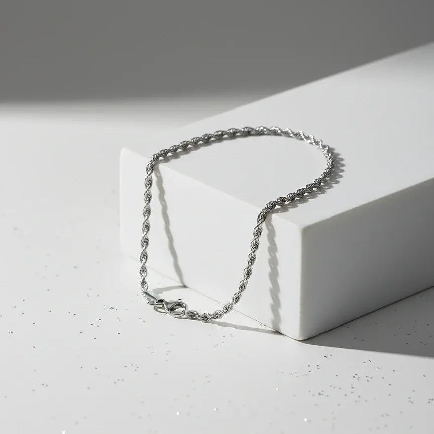 Silver Twisted Chain Bracelet