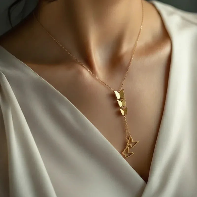 Butterfly Drop Necklace