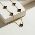Multi-Station Black Clover Necklace