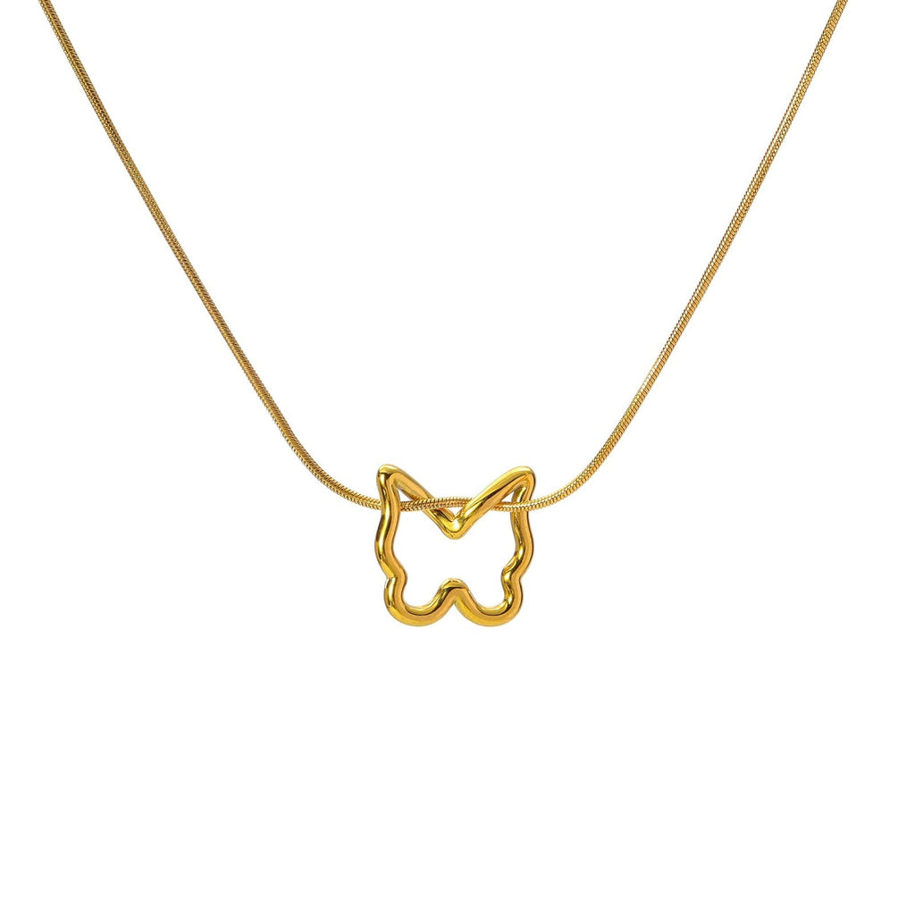 Minimal Open Butterfly Pendant Necklace