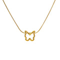 Minimal Open Butterfly Pendant Necklace