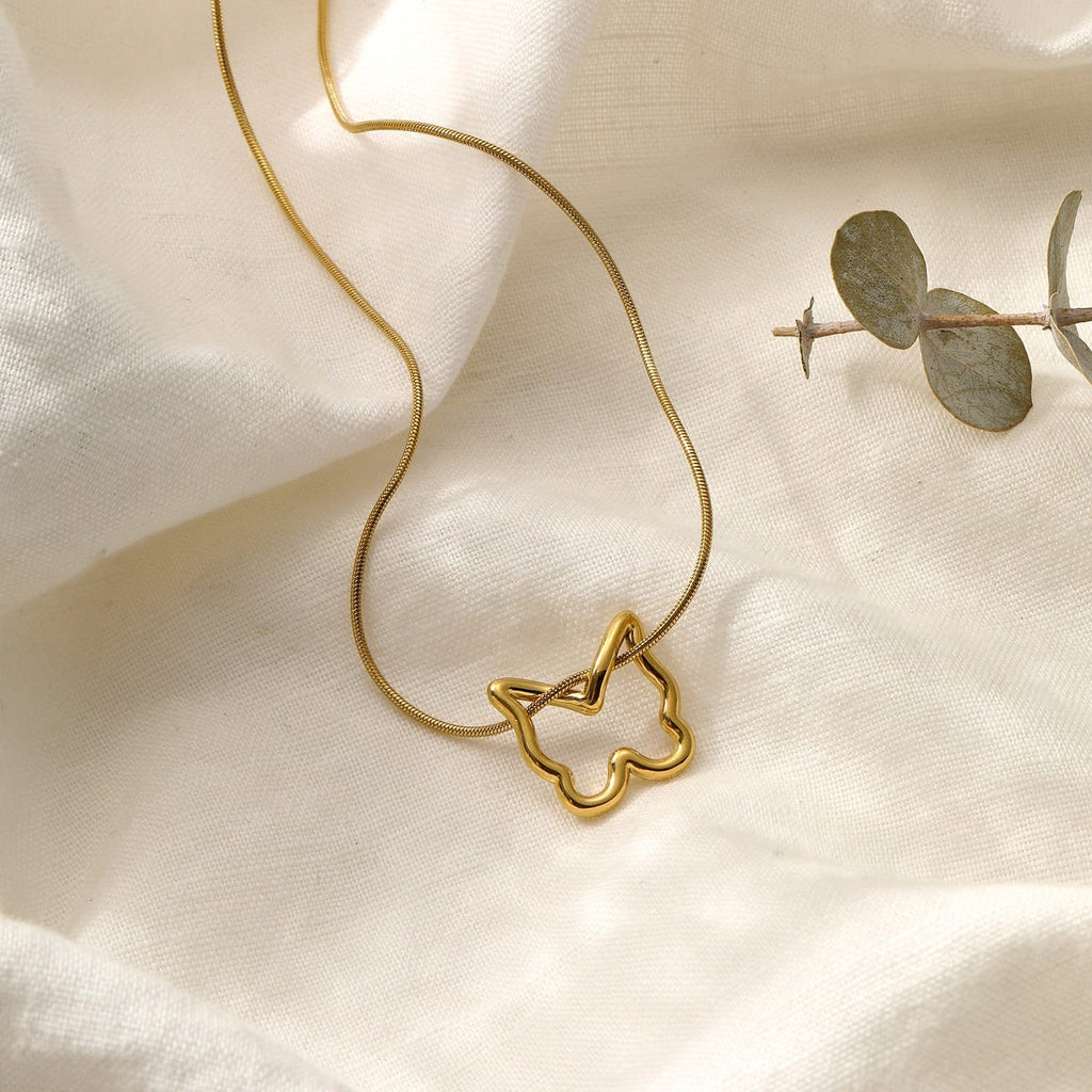 Minimal Open Butterfly Pendant Necklace