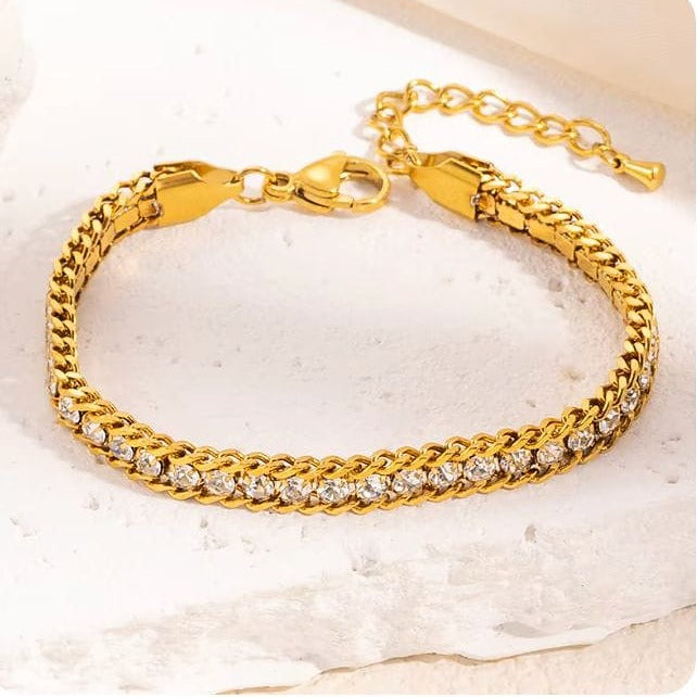 Double Chain Crystal Bracelet