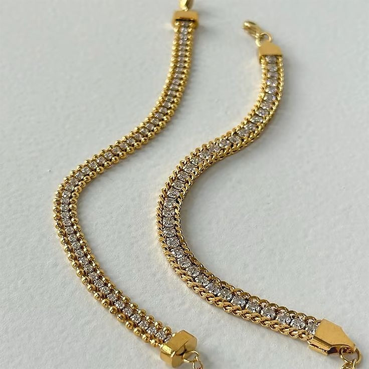 Double Chain Crystal Bracelet
