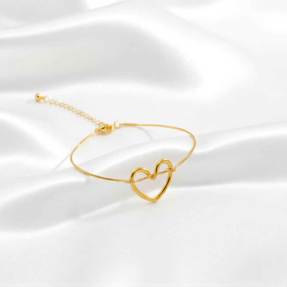 Minimal Open Heart Bracelet