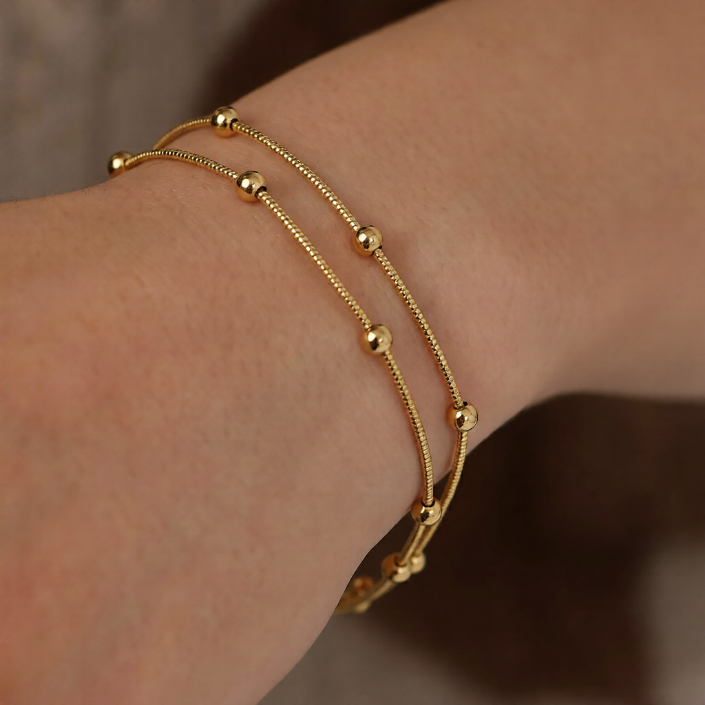 Beaded Snake Chain Bracelet