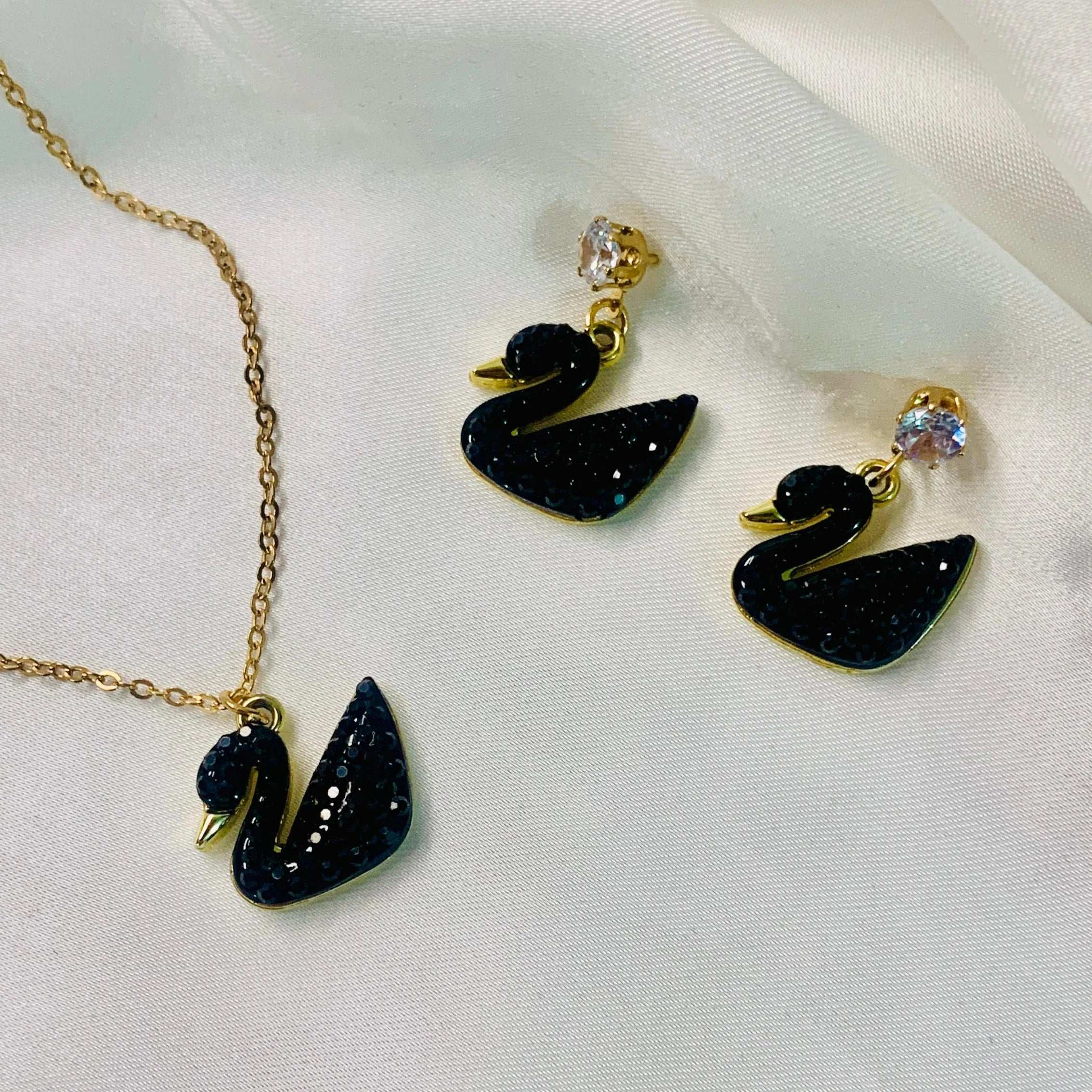 Swan Duck Necklace set with Tops