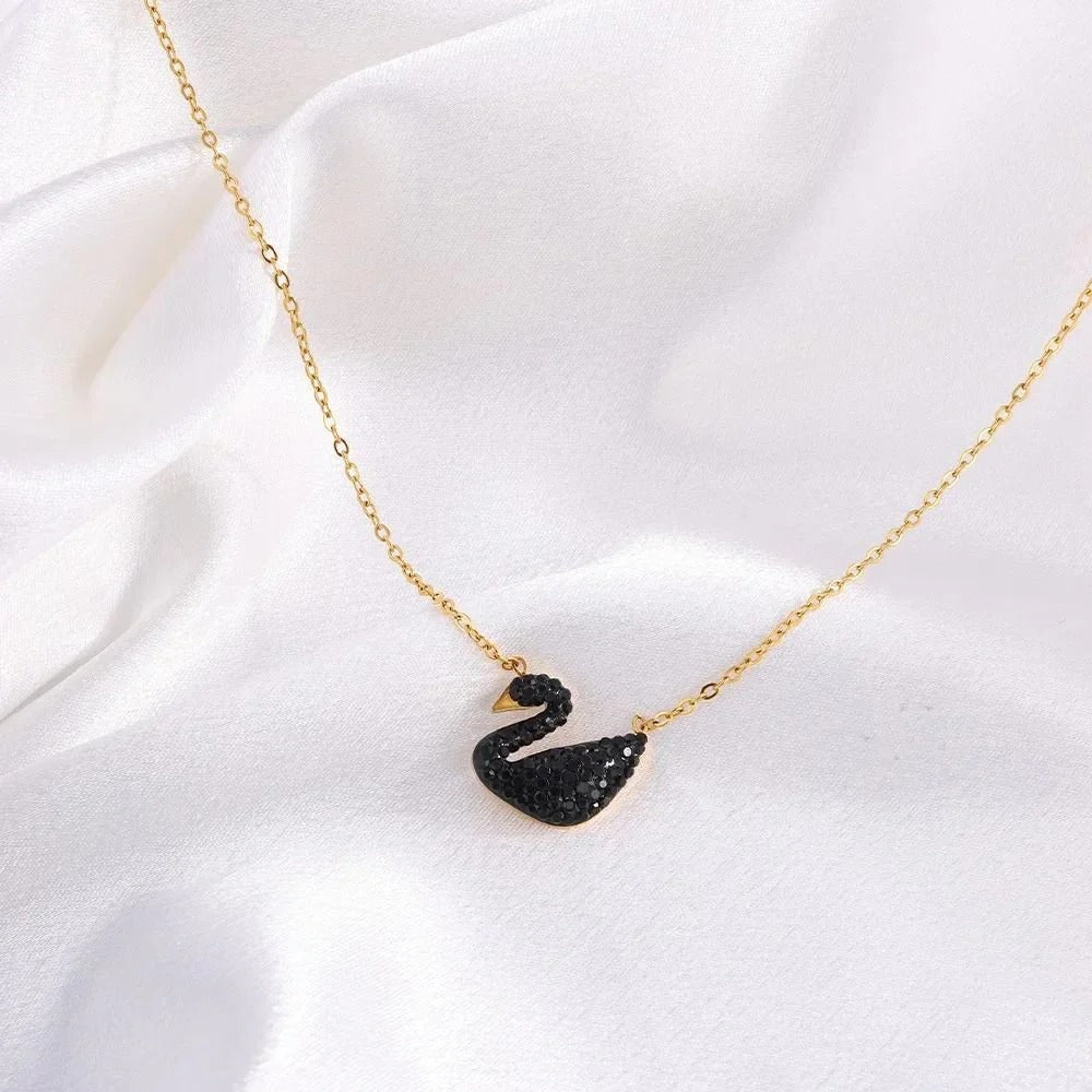 Black Swan Pendant Necklace