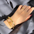 Crystal & Cuff Bangle Duo Set