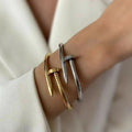 Dual Nail (Gold & Silver) Bangle